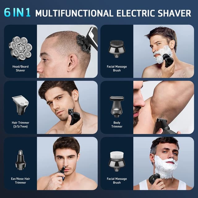 Detalle 2 de Electric 8D Head Shaver 6-in-1, Waterproof