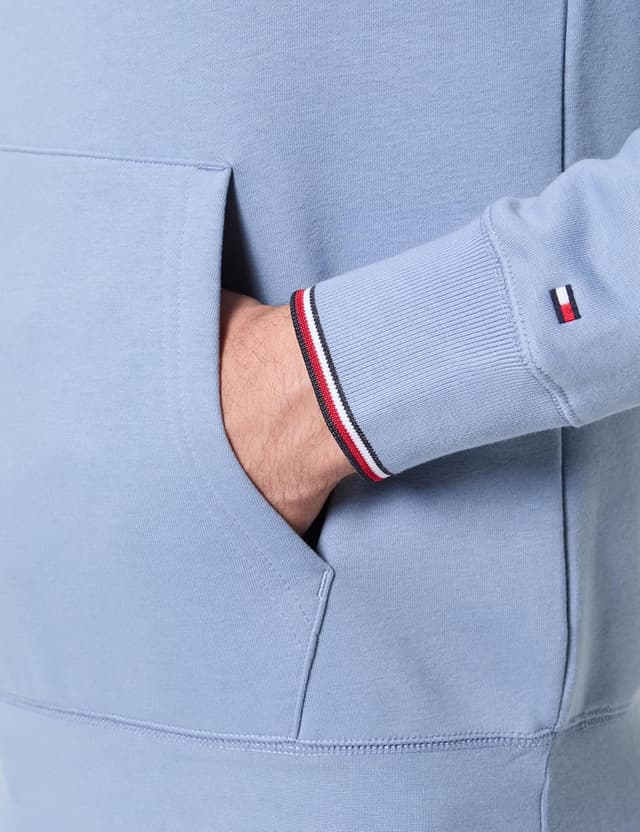 Detalle de Tommy Hilfiger Herren Hoodie – lässiger Kapuzenpullover mit Tunnelzug