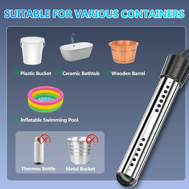 Thumbnail 6 de BSEED Portable Shower for Camping with Immersion Water Heater (6000mAh Rechargeable)