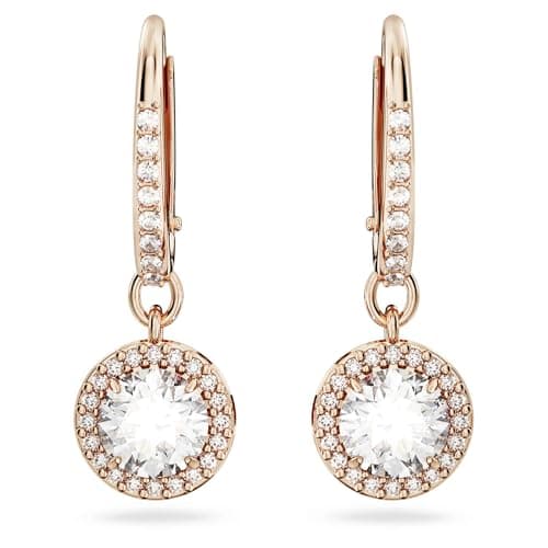 Detalle 2 de Swarovski Pendientes Constella redondos pavé blanco oro rosa 💍