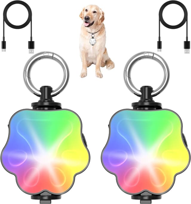 Detalle de 4-Mode LED dog light, 2 pack USB rechargeable