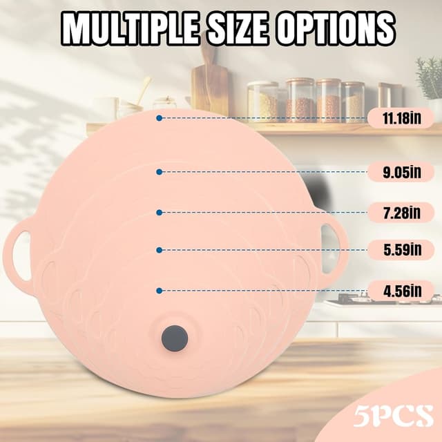 Detalle 2 de QUTHZZHY Silikon Deckel 5 Stücke 9,8–24,2 cm