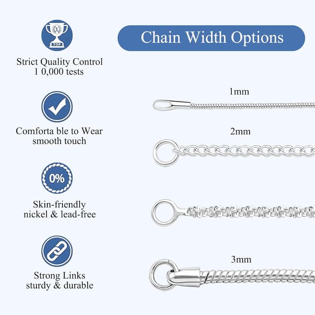 Detalle 1 de Kraven Feine 925 Silber Damenhalskette 40 cm