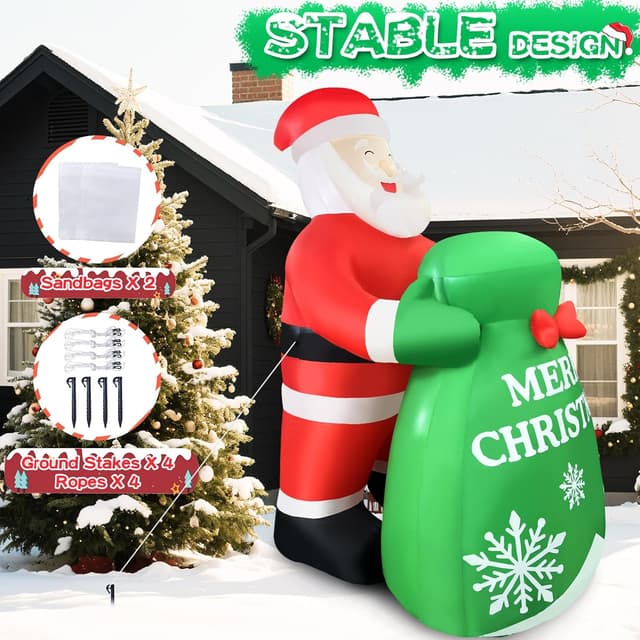Thumbnail 4 de 8FT Christmas Inflatable Santa Claus 8FT Santa Inflatable ๐