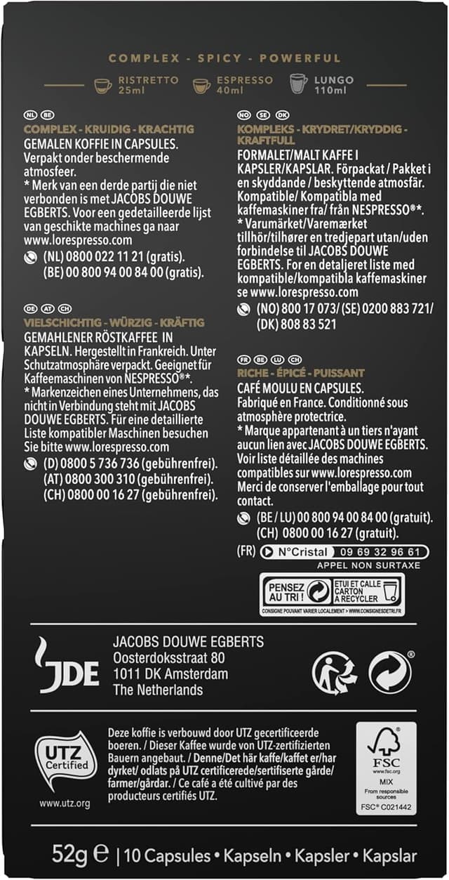 Detalle 2 de L'OR Decaffeinato 100 capsules Nespresso