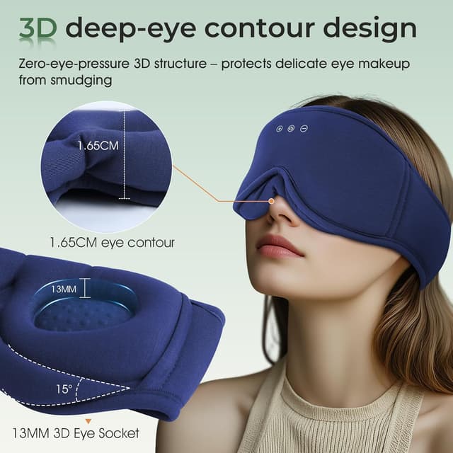 Detalle 2 de MUSICOZY Sleep Mask Headphones 14H Bluetooth 5.4