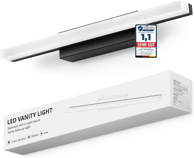 Detalle de Yafido LED-Spiegelleuchte fürs Badezimmer (40 cm, 9 W, 4000 K) – IP44 Naturweiß