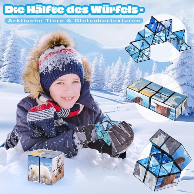 Thumbnail 3 de Euclidean Cube Sternenwürfel Unendlichkeitswürfel „Zappelphilipp“ – Polar-Tiere Puzzle-Würfel ab 3 Jahren