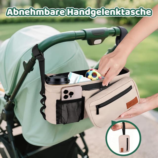 Thumbnail 1 de Guiseapue Kinderwagen-Organizer mit 2 Getränkehaltern und Stauraum