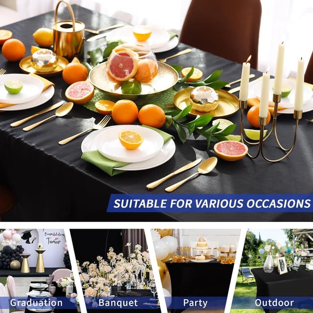 Detalle de Fixwal 3 Pack black table cloth for 6FT