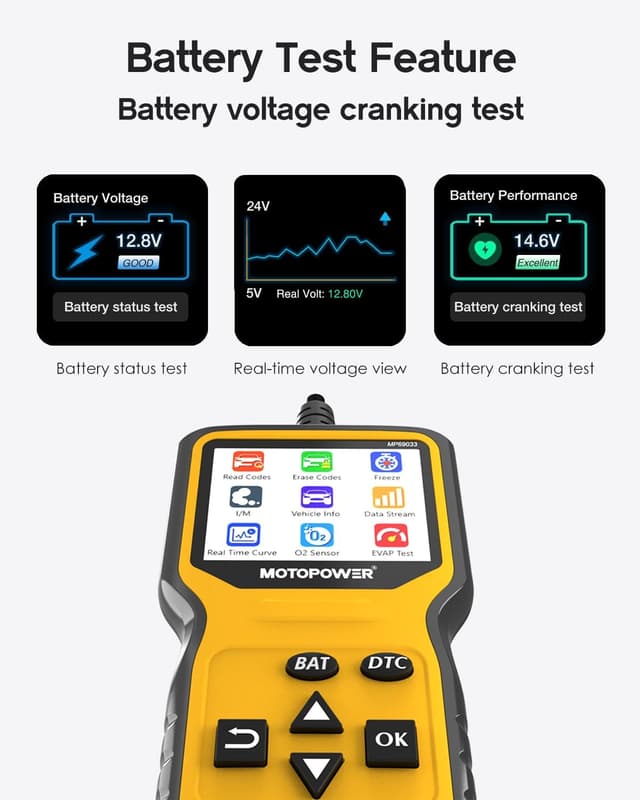 Thumbnail 6 de MOTOPOWER MP69033 Pro OBD2 scanner with battery test
