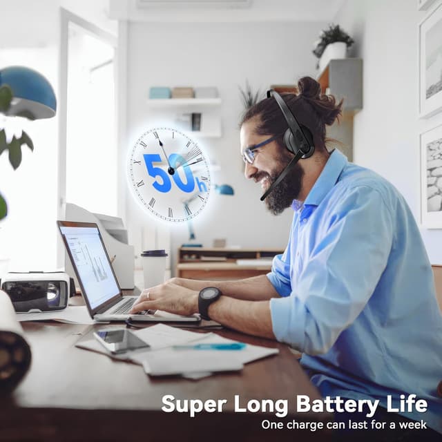 Thumbnail 2 de LEVN Wireless Headset with Mic for Work