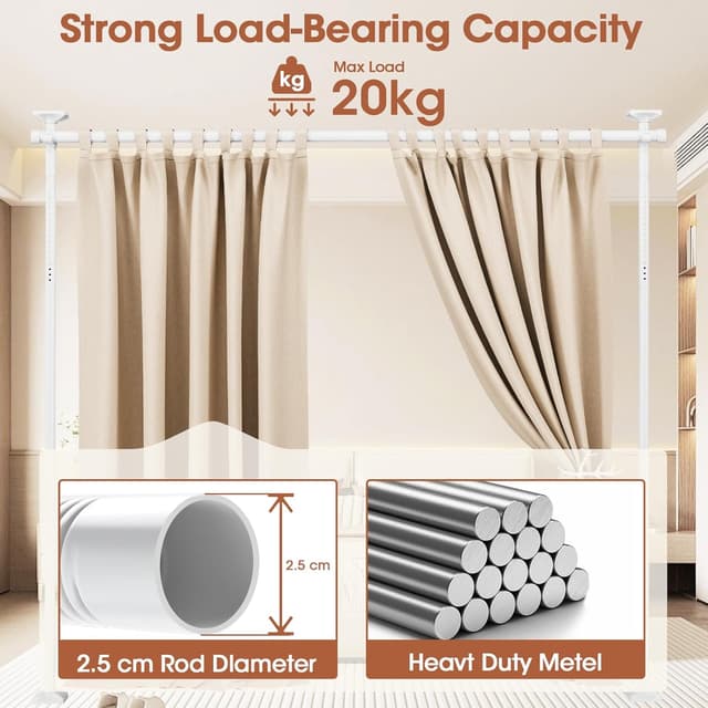 Detalle de WELDUN Tringle verticale 227–312 cm 📏