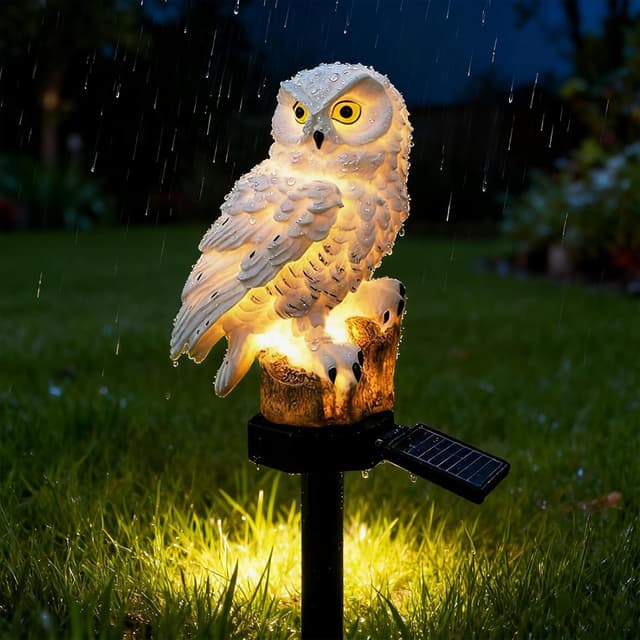 Detalle de XVZ Solar-Gartenlampen mit Eulenmotiv für außen – Solarlampen als Gartendeko für Rasen & Terrasse