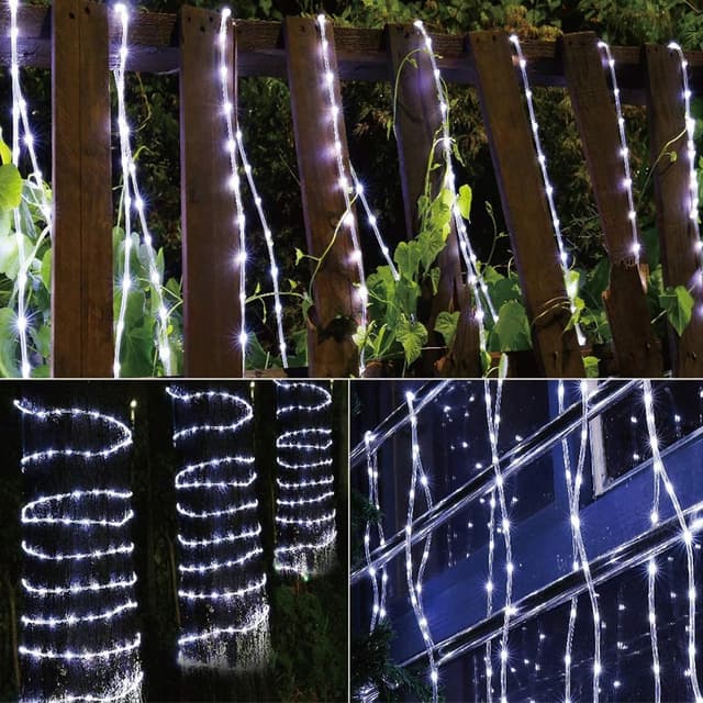 Detalle 2 de 50ft 360 LED Rope Lights Outdoor (White) — Connectable, Flexible, Waterproof Tube Lighting with 8 Modes
