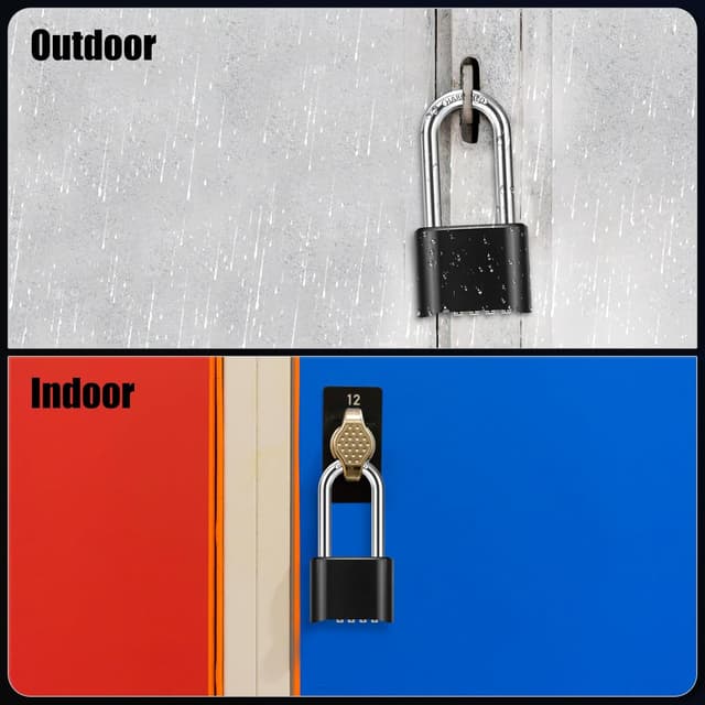 Thumbnail 6 de Diyife Heavy Duty Weatherproof 4 Digit Combination Padlock with 51.5mm Long Shackle (8mm stainless steel)