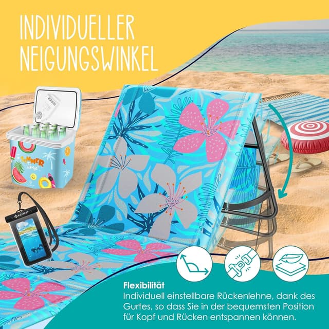 Thumbnail 4 de KESSER® Colchoneta de Playa Plegable Azul Claro 🏖