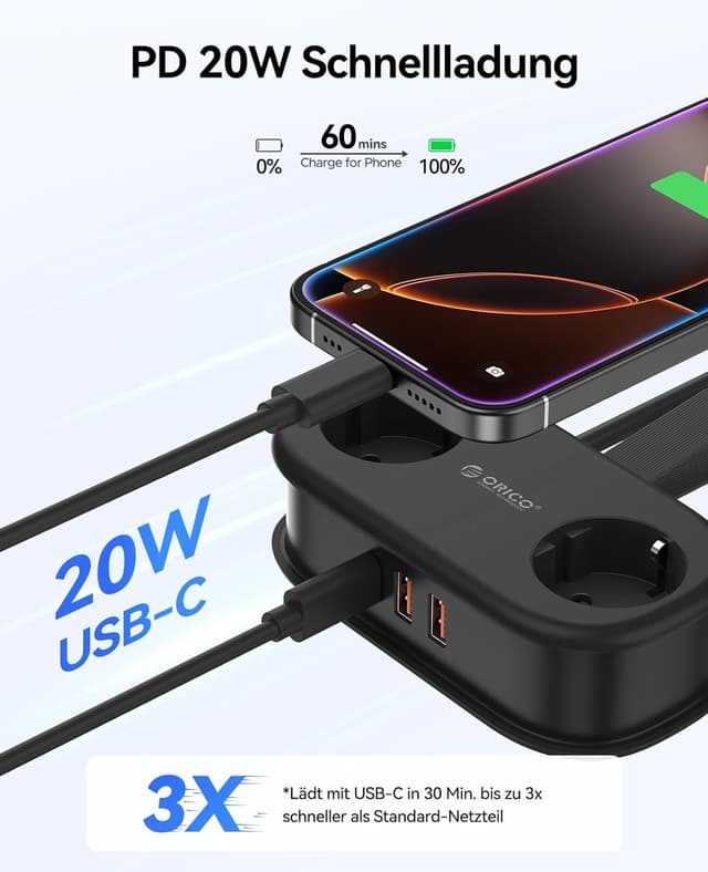 Detalle de ORICO ORICO Steckdosenleiste 20 W USB-C