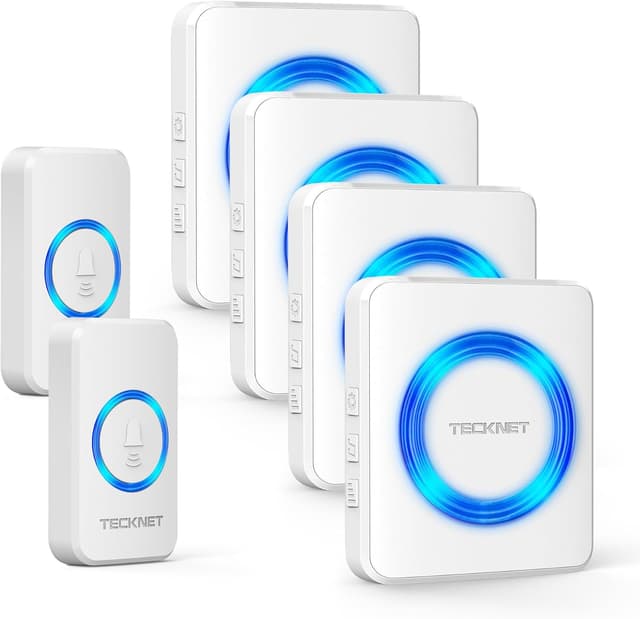 Detalle de TECKNET Wireless Doorbell Kit 4 Receivers