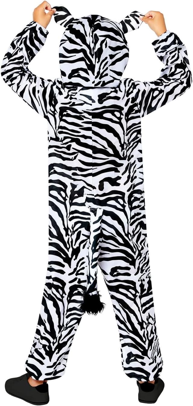 Thumbnail 6 de (PKT) Child Zebra All In One Kostüm (8–10 Jahre) – Einteiler/Overall im Zebra-Look
