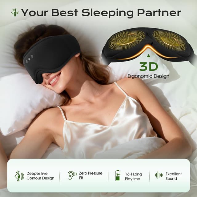 Detalle de MUSICOZY Sleep Mask Headphones 16 hours Bluetooth
