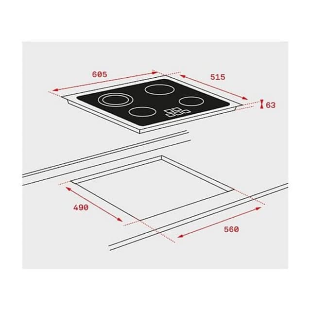 Detalle de Teka TZ 6315 Placa vitrocerámica 3 zonas negra