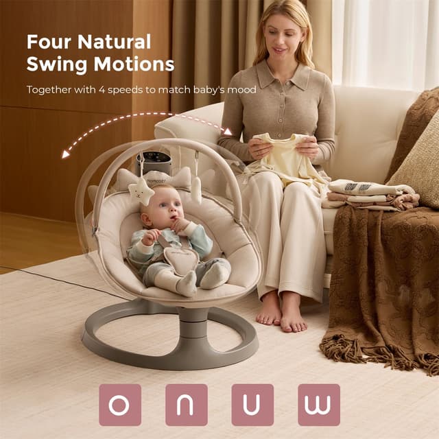 Detalle de Electric Baby Swing 2-in-1 up to 66 lbs