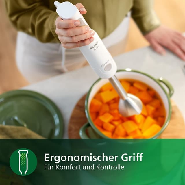 Detalle 2 de Philips Daily Collection ProMix Stabmixer HR2534/00 – 650-W-Motor, Spritzschutz & ergonomisches Design