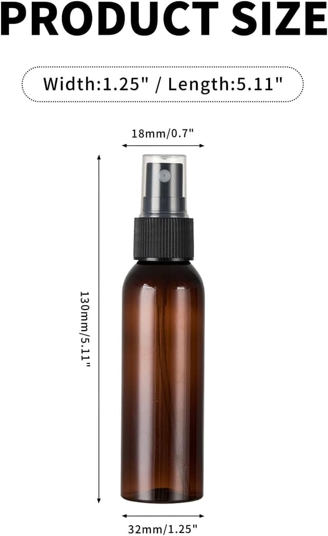 Detalle de ANMOO 30-pack 60ml fine mist travel spray bottles (clear PET/PP) with funnel and labels