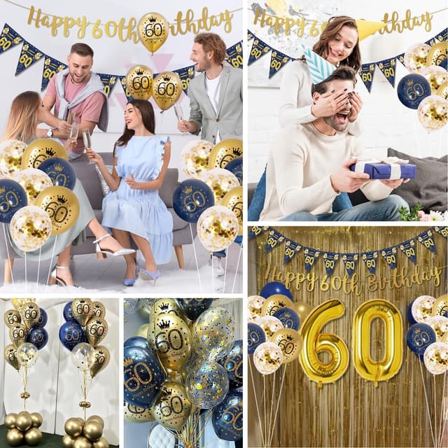 Thumbnail 5 de 60th birthday decorations 1.5m banner set