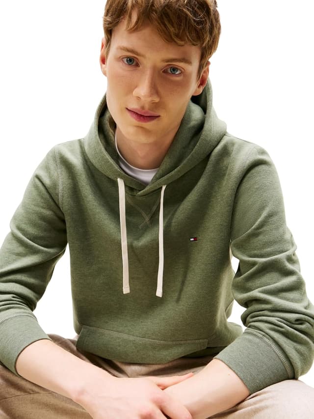 Detalle de Tommy Hilfiger Uomo Felpa con cappuccio Seasonal Fleece con tasca a marsupio