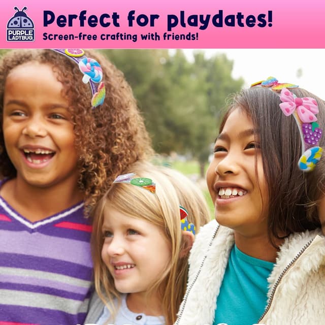 Detalle de PURPLE LADYBUG headband making kit for kids