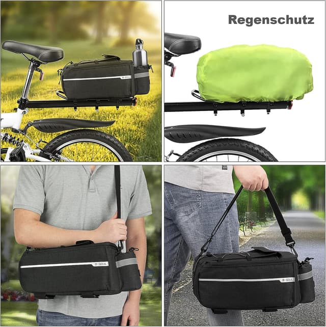 Thumbnail 6 de Finew Fahrrad-Gepäckträgertasche 10L – isolierte, wasserdichte Hintertasche mit Regenschutz, abnehmbar