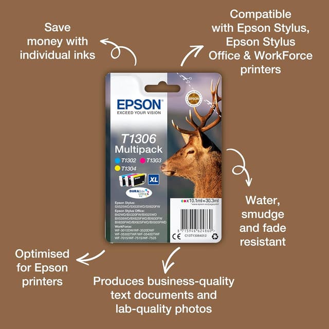 Detalle 2 de Epson T1306XL Stag Multipack Cartouches DURABrite Ultra