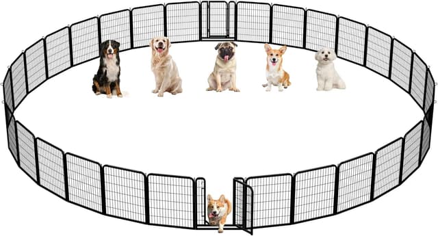 Detalle de Yaheetech Welpenlaufstall 24-teilig (80 cm hoch) – faltbarer Hundezwinger mit Tragetasche