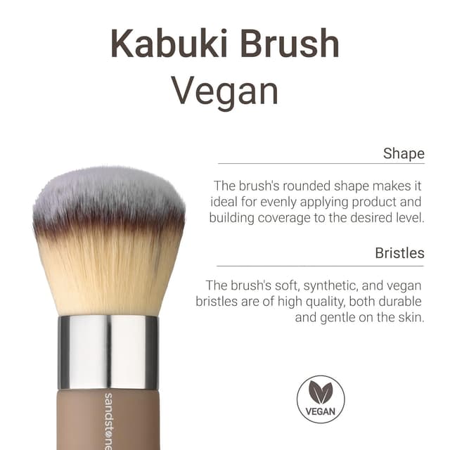 Detalle de Sandstone Scandinavia Kabuki-Pinsel – professioneller Make-up-Pinsel für Puder & Foundation