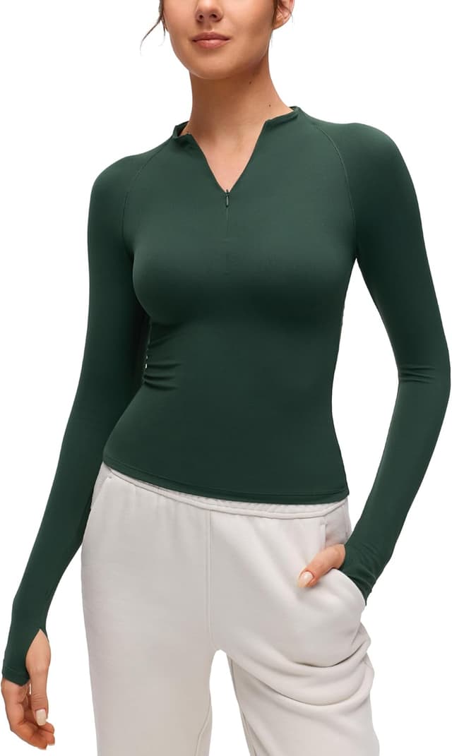 Thumbnail 6 de CRZ YOGA Softembrace quarter-zip long sleeve top with thumb holes