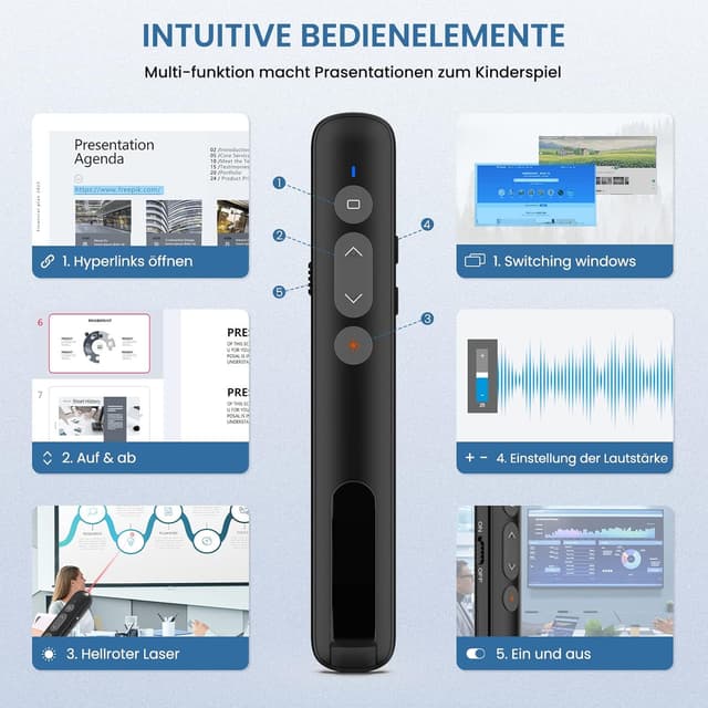 Detalle de Presenter Laserpointer 2 in 1 mit 30 m