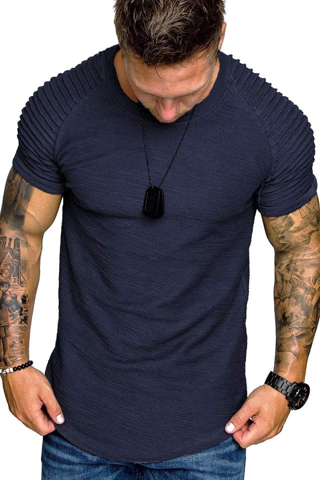 Detalle de COOFANDY Polo homme manches courtes en polyester extensible (style t-shirt de sport)