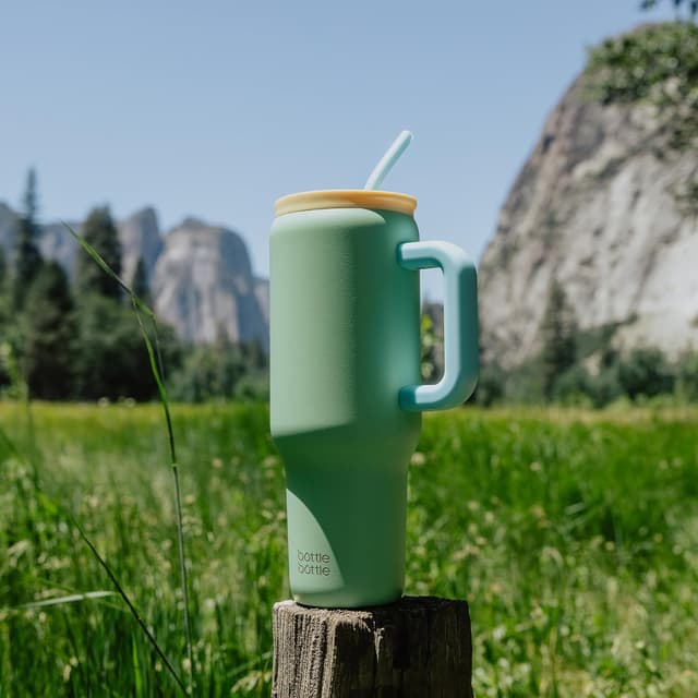 Thumbnail 6 de BOTTLE BOTTLE 40oz / 1,2L Kaffeebecher aus Edelstahl mit Griff & Strohhalm (BPA-frei) – Thermobecher für unterwegs