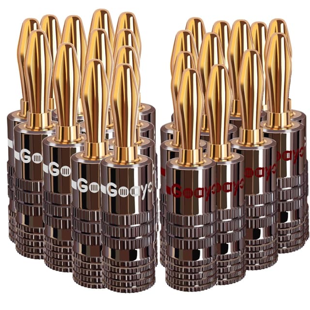 Detalle de Goaycer 4mm Gold-Plated Banana Plugs (24 pcs) for speaker wire