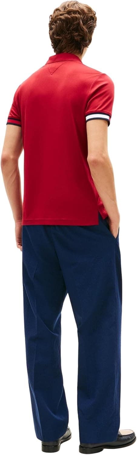 Detalle de Tommy Hilfiger RWB Cuff Liquid Cotton Slim Polo da uomo (MW0MW42743)