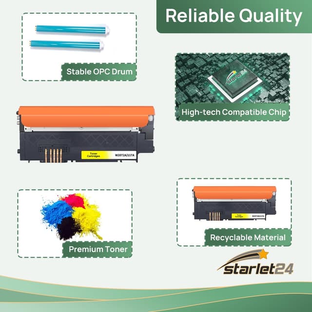 Detalle de Starlet24 1x 117A Toner Gelb kompatibel (W2072A) – Ersatz für HP Color Laser