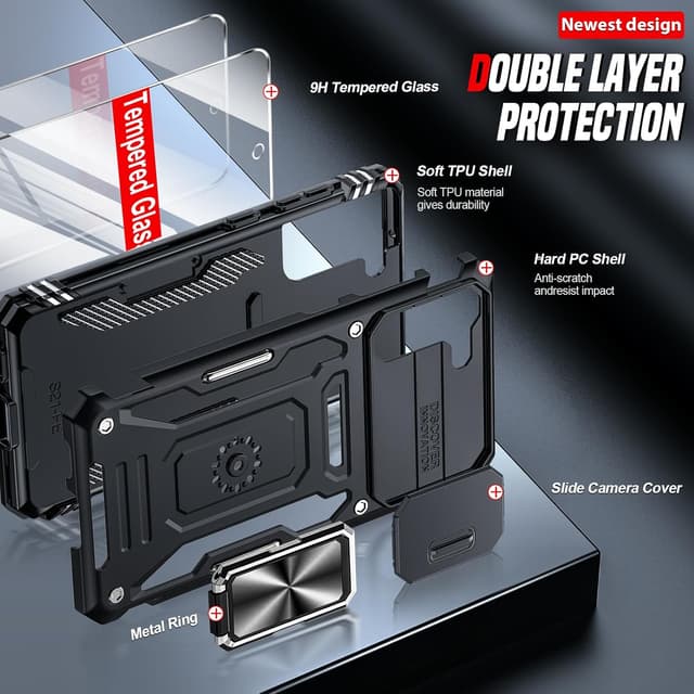 Detalle de LeYi Galaxy S21 FE Ring Stand Case