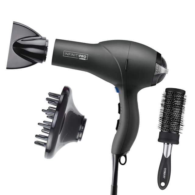 Detalle de Infiniti PRO CONAIR Hair Dryer with Diffuser (Professional AC Motor) — Tourmaline Ceramic Technology, Gray