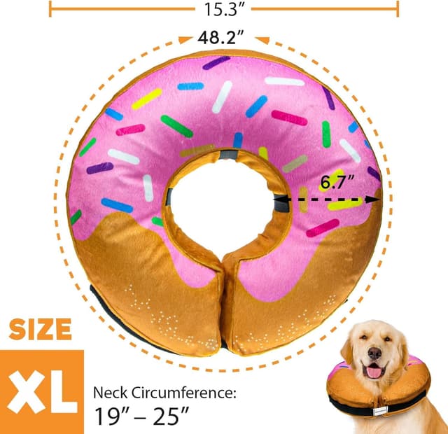 Detalle de BENCMATE Protective Inflatable Collar for Dogs and Cats (Soft Pet Recovery Collar) – X-Large