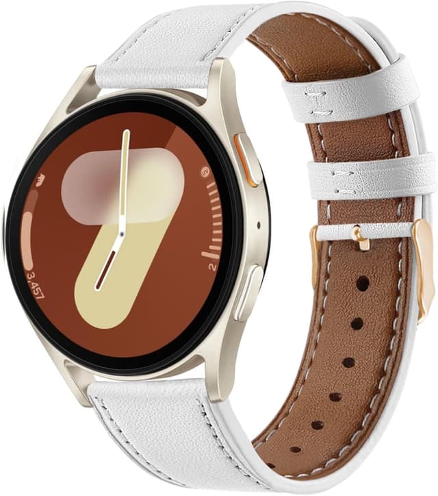 Detalle de Bracelet cuir 20 mm NEMUALL compatible Huawei Watch GT 3/GT 2 42 mm et Galaxy Watch 7/6/5/4 (avec fermoir acier)