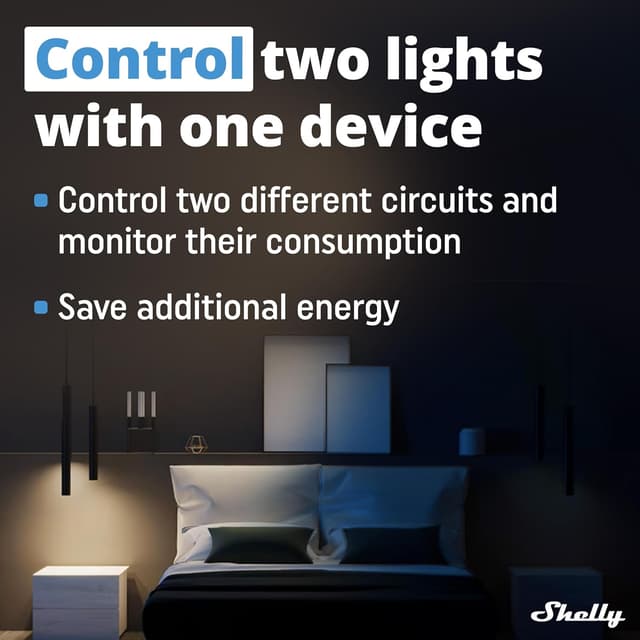 Thumbnail 2 de Shelly Plus 2PM Relé WiFi Bluetooth 2 canali 16A