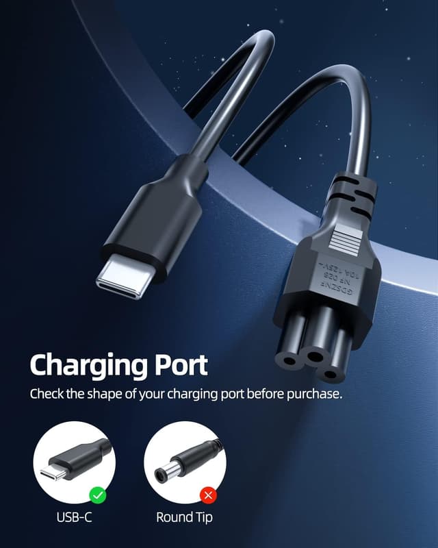 Detalle 2 de Superer 65W USB‑C Laptop Charger 10FT cable
