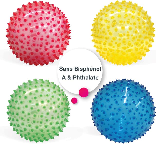 Detalle 2 de BSM 4 balles sensorielles transparentes ED705175 : pour le jeu, la détente et la thérapie sensorielle